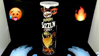 PRINGLES SIZZLIN SPICY BBQ 🌶 REVIEW TASTE TEST WORLDS SPICIEST CRISPS CHIPS UK SNACKS HOTTEST FOOD [upl. by Kapeed562]