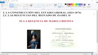 HISTORIA DE ESPAÑA PARA BACHILLERATO 020  LA REGENCIA DE MARÍA CRISTINA [upl. by Juline]