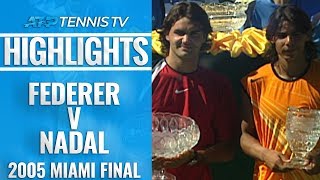 First EVER Federer v Nadal Final  Miami Open 2005 Final Extended Highlights [upl. by Asirret]