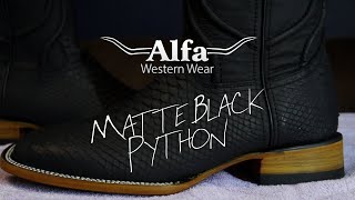 Alfa Western Wear Matte Black Python Print On Feet Review [upl. by Arakihc]