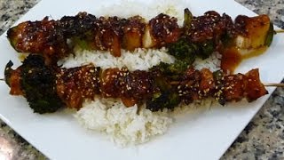 Brochetas de Pollo en salsa Teriyaki Receta [upl. by Ardnaskela]