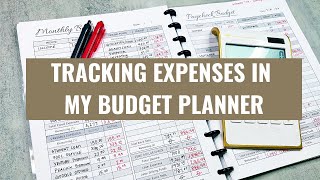 Tracking my expenses in my budget planner throughout the month budgetplanner [upl. by Pasco]