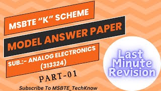 Model Answer Paper Explain Analog Electronics K scheme MSBTE Diploma 2ndYearElectronics313324 [upl. by Nodnahs187]