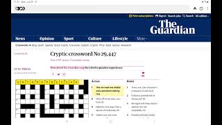 Guardian Cryptic Crossword Monday 29 July 2024 [upl. by Michaella]