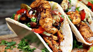 How To Make Fajita Tacos  Chicken Fajitas Recipe [upl. by Tamberg]