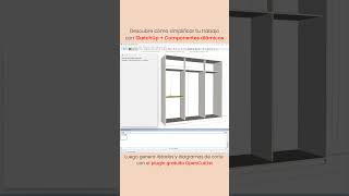 Diseña proyectos integrales de melamina con SKETCHUP  COMPONENTES DINÁMICOS  OPENCUTLIST [upl. by Akinar]