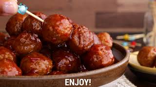 Crockpot Grape Jelly and Chili Sauce Glazed Meatballs [upl. by Santos790]