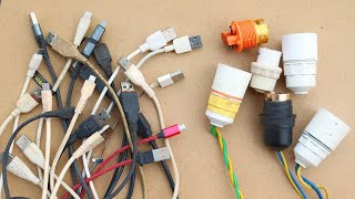 Awesome uses of old usb cables and old bulb holder [upl. by Odrick]