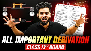 Class 12th PHYSICS All Derivations and ChapterWise for Boards  AmanDhattarwal [upl. by Adal650]