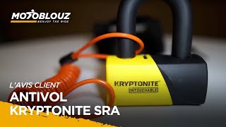 Guillaume client Motoblouz présente lANTIVOL KRYPTONITE SRA AVEC CORDON ET POCHETTE [upl. by Adabelle]