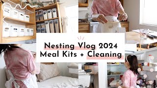 Pregnancy Nesting vlog 2024  Nesting meal kit prep cleaning and organizing [upl. by Aipmylo927]