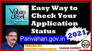 Check Application Status Online ParivahanSewa Vahan site [upl. by Assyle160]