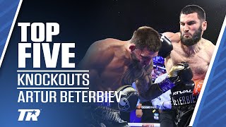 Top 5 Artur Beterbiev Knockouts  Beterbiev Returns Jan 28 ESPN [upl. by Arrehs]