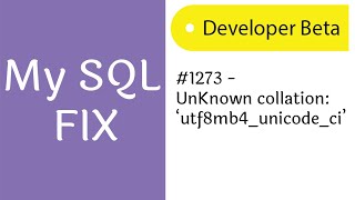 Fix Mysql 1273 unknown collactionutf8mb4unicodeci  Onephin [upl. by Gui]