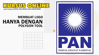 9 membuat obyek logo PAN dengan menggunakan polygon tool di corel draw 2020 [upl. by Novit19]