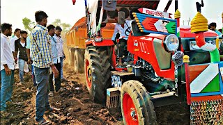 KUBOTA 5502🔥 50 HP TRACTOR PULLING SINGAL TROLLEY LOAD COMPITITION IN SOIL 🔥 in MANNIKERI [upl. by Kcirrej]