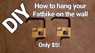 5 FAT BIKE and regular bike Wall Storage  CHEAP AND EASY [upl. by Phiona]