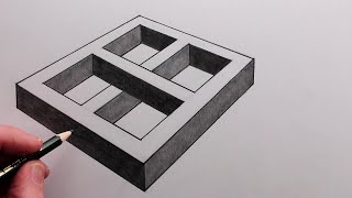 How to Draw a 3D Optical Illusion Easy [upl. by Kendrick]