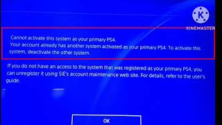 Fix Can’t Activate PS4 As Primary PS4  Cannot activate this system as your primary PS4 [upl. by Aerdnna]