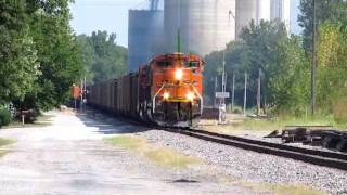 BNSF SD70ACe 9175 leads coal bucket 08242011 K5LLA time [upl. by Aym602]