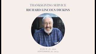 Thanksgiving Service of Richard Dickins  8th November 2024 [upl. by Latsyrd]