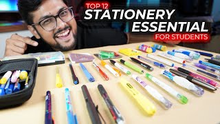 Top 12 Must Have Stationery Essentials for Students 💁‍♂️  Best Stationery Recommendations ✨ [upl. by Pembrook]