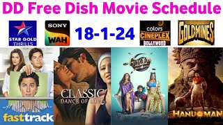 DD Free Dish Hindi Movie Schedule 18 January 2024  DD Free Dish New Update 18 January 2024 [upl. by Severen120]