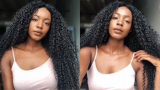 😍 Watch Me Blend My Natural Hair With This Curly Weave Ali Sugar Virgin Hair [upl. by Fadil]