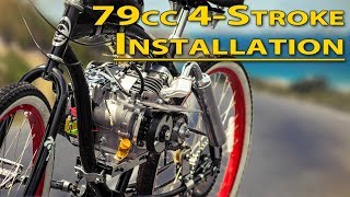 How To Installation Guide  79cc 4Stroke Bicycle Engine Kit [upl. by Noruq]