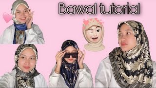 Bawal tutorial 9 Styles  Cara buat bawal jadi shawl  Mudah Cepat amp Simple [upl. by Imef]