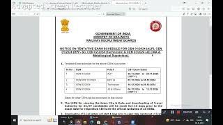 NOTICE ON TENTATIVE EXAM SCHEDULE FOR RRB [upl. by Aniala380]