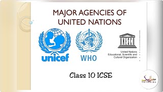 Major agencies of United Nations Class 10 ICSE History [upl. by Doll]