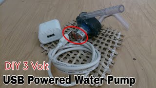 DIY MINI WATER PUMP USB Powered Water Pump  How to Make mini Water Pump at Home waterpump [upl. by Ramej810]