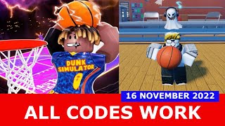 ALL CODES WORK DARK MODE  Dunking Simulator ROBLOX  November 16 2022 [upl. by Assedo86]