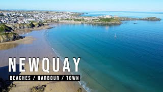 NEWQUAY Cornwall  Tour of Beaches Harbour amp Town  4K Video [upl. by Deehsar11]