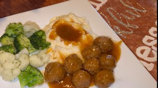 🍁Crockpot Salisbury Meatballs ￼ Crocktober  Comfort Food 🍁 [upl. by Lletnwahs]