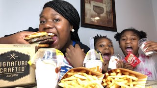 MCDONALDS MUKBANG Wsibling vickeycathey [upl. by Liuka114]