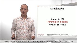 Transmission d’actions de SAS  donation vente [upl. by Tol]