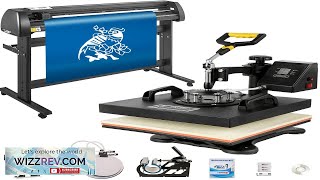 5 In1 Heat Press 15quotx15quot Vinyl Cutter Plotter 53quot Usb Port Sticker Review [upl. by Reh]