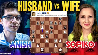 Husband vs Wife  Anish vs Sopiko in Banter Blitz with Anish Giri [upl. by Sirod312]