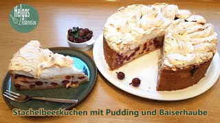 Stachelbeerkuchen mit Pudding und Baiserhaube [upl. by Lisette776]