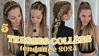 IDEE COIFFURE AVEC TRESSE 2024 ♡ Belle coiffure tresses collées a faire soi même pour tous les jours [upl. by Bove]