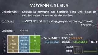 Microsoft Excel 2010  Calculs sommes et moyennes avec critères E10 [upl. by Ernie151]