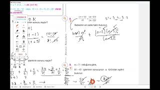 10 SINIF MATEMATİK  FAKTÖRİYEL 1 VİDEO  SORU ÇÖZÜMÜ [upl. by Bloch300]