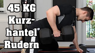 Training  Einarmiges Rudern mit 45 KG Kurzhanteln [upl. by Zelda]