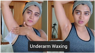 My Underarm Waxing Routine  Remove Hair From Underarms at Home Using Veet Wax Strips [upl. by Damarra511]