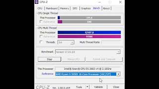 DUAL XEON E5 2683V4 VS RYZEN 9 5950X CPUZ TEST [upl. by Dulla]