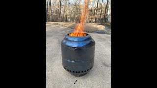 Homemade Smokeless Fire Pit  Recycled Propane and Helium Tank [upl. by Kcim2]