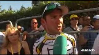 Cavendish finds out Renshaws disqualification Tour de France 2010 [upl. by Eelyrehc850]