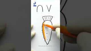 Easy Process to Draw Carrot  How to Draw Carrot  Carrot Drawing carrotdrawing carrotart carrot [upl. by Lienad]